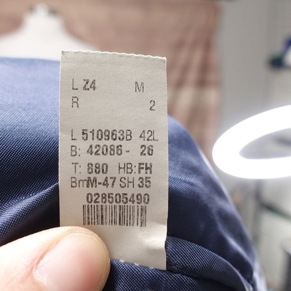 VINTAGE LAUREN RALPH LAUREN 100% WOOL BLUE CHECK BLAZER SUIT JACKET SZ 42L - Picture 10 of 10